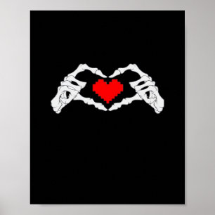 Skeleton Hjärta och Händer län Poster