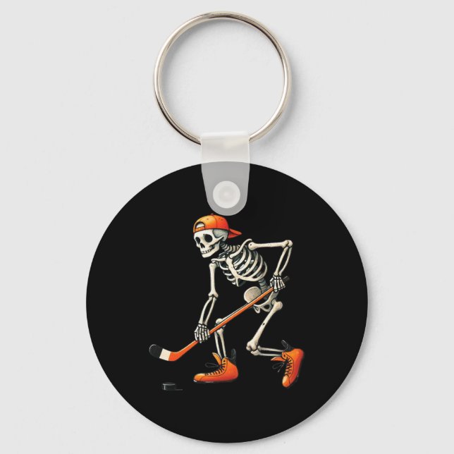 Skeleton Hockey Halloween Costume Sport Men Boys K Nyckelring (Framsida)