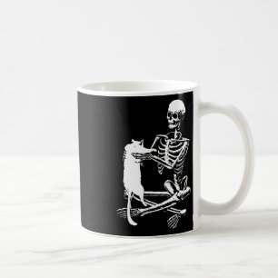 Skeleton Holding A Cat Lazy Halloween Costume Skul Kaffemugg