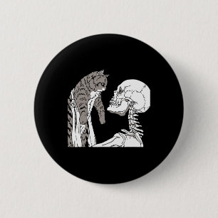 Skeleton Holding A Cat Lazy Halloween Costume Skul Knapp