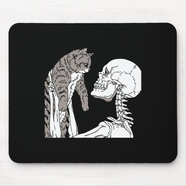 Skeleton Holding A Cat Lazy Halloween Costume Skul Musmatta (Framsidan)