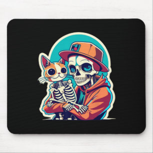Skeleton Holding A Cat Shirt Lazy Halloween Costum Musmatta