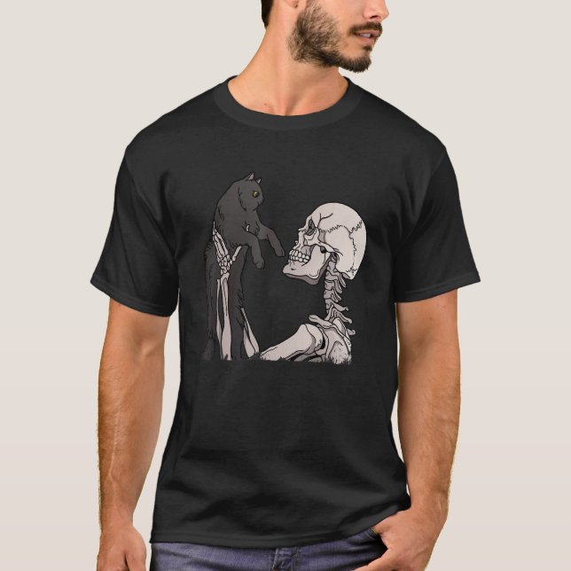 Skeleton Holding A Cat  Skeleton & Cat  Cat Ideas  T Shirt (Framsida)