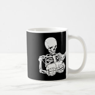 Skeleton Holding Cat Funny Halloween Skull Sphynx Kaffemugg