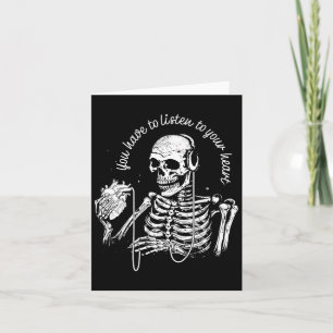 Skeleton Hörlurar Heart Gothic Music Halloween S Kort