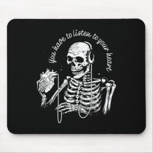 Skeleton Hörlurar Heart Gothic Music Halloween S Musmatta