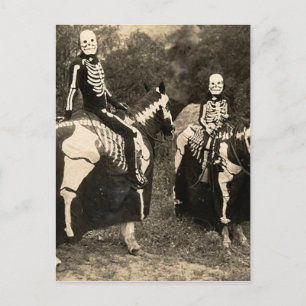 Skeleton Horsäd 1900 Vykort