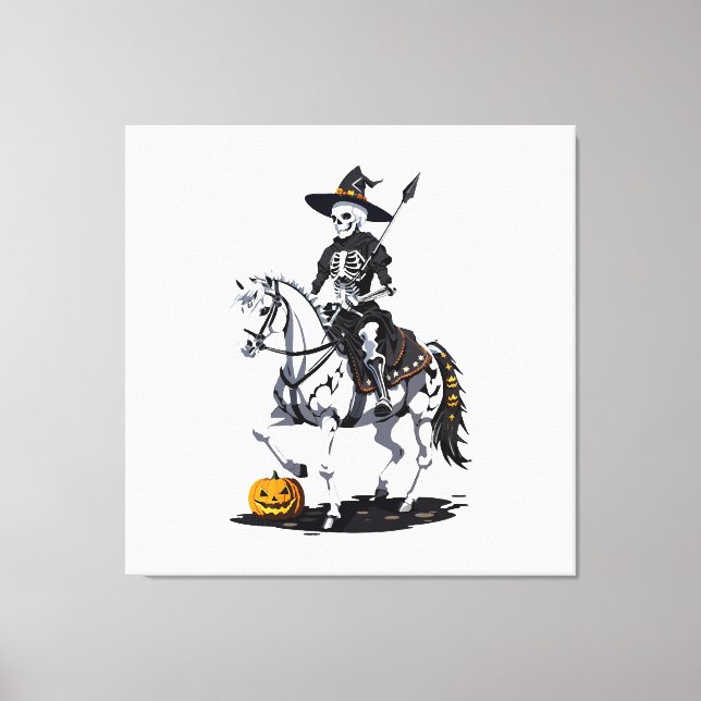 Skeleton Horse Rider - Halloween Skeleton Canvastryck (Framsida)
