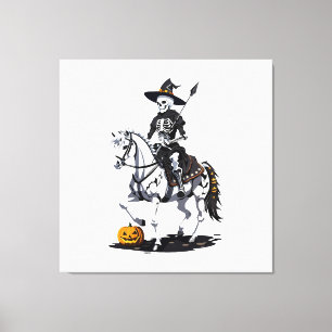 Skeleton Horse Rider - Halloween Skeleton Canvastryck