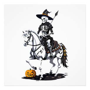 Skeleton Horse Rider - Halloween Skeleton Fototryck