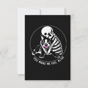 SKELETON HUG BOSTON TERRIER DU FÅR MIG ATT LEVA OSA KORT