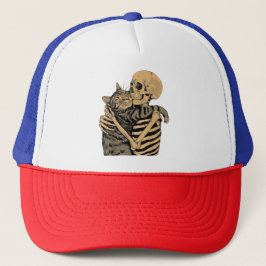 Skeleton Hugger Cat - Cute Gothic Cat Lover Gift Keps