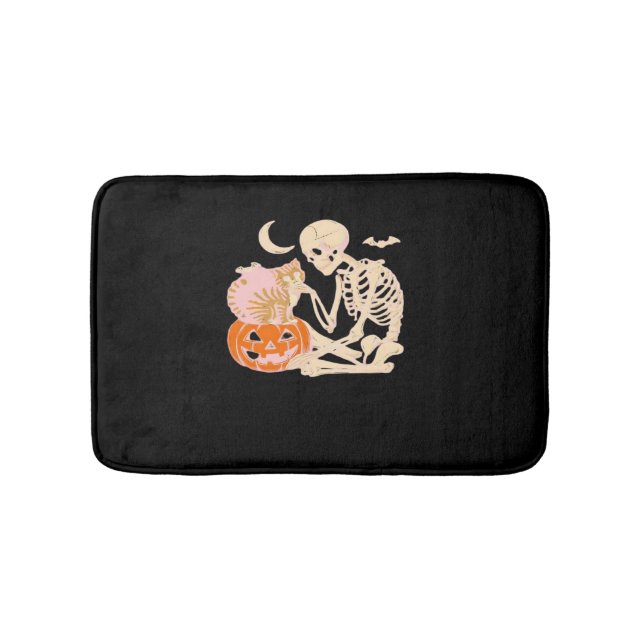 Skeleton Hugger Cat Halloween Cat Lover Cat Class Badrumsmatta (Framsidan)