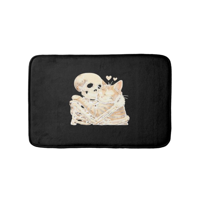 Skeleton Hugger Cat Halloween Cat Lover Cat Mamma  Badrumsmatta (Framsidan)