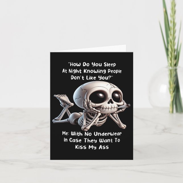 Skeleton hur du sover hos nattvetande människor kort (Framsida)
