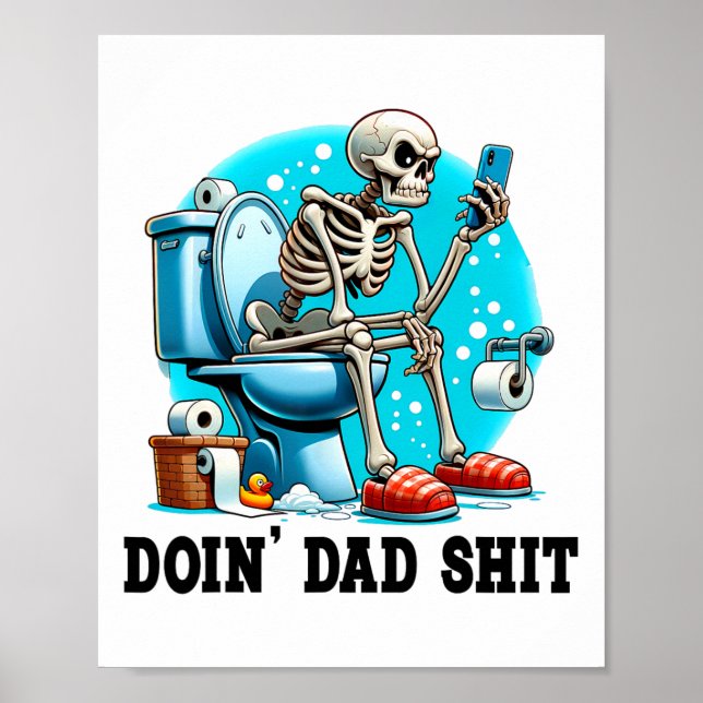 Skeleton i återställningsrummet som gör Pappa funn Poster (Framsidan)