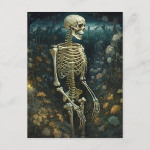 Skeleton i Blommor på natten Vykort