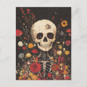 Skeleton i Blommor Vykort