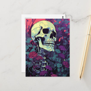 Skeleton i Blommor Vykort