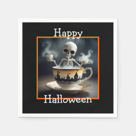 Skeleton i kopp Halloween Pappersservett