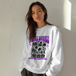 Skeleton I Läsa förbjuden Bokar Halloween T Shirt
