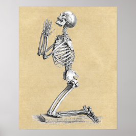 Skeleton i Prayer Medicinskt diagram Poster