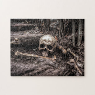 Skeleton i Sepia-toner Pussel