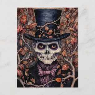 Skeleton i Stil Halloween-vykort för inbjudan