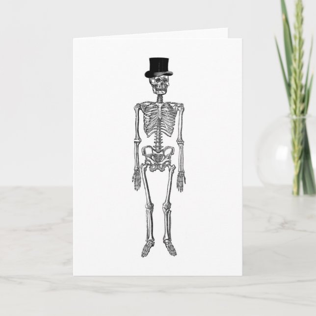 Skeleton i Top hat Kort (Framsida)