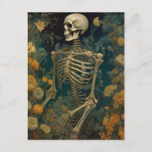 Skeleton i vykort för blommor