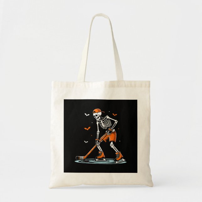 Skeleton Ice Hockey Halloween Boys Funny Halloween Tygkasse (Framsidan)