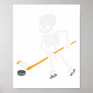 Skeleton Ice Hockey Halloween Costume Spor Manar B Poster