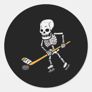 Skeleton Ice Hockey Halloween Costume Spor Manar B Runt Klistermärke