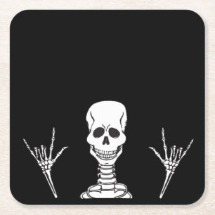 Skeleton ILY papper underlägg Kvadrat