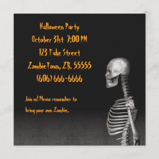 Skeleton - inbjudan till Halloween fest