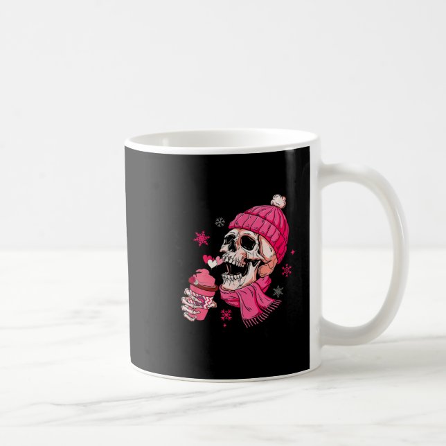 Skeleton It's Cold Outside Like My Heart Valentine Kaffemugg (Höger)