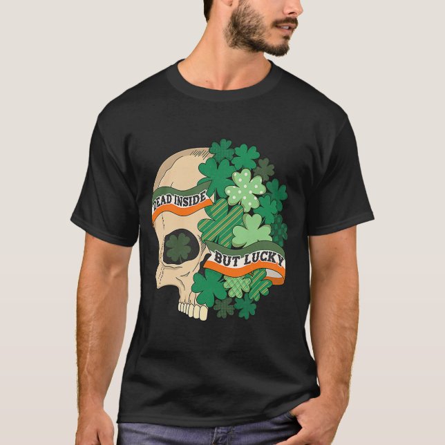 Skeleton jag är död innanför Saint patrick's day C T Shirt (Framsida)