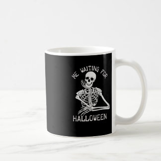 Skeleton jag väntar på Halloween Kaffemugg