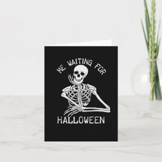 Skeleton jag väntar på Halloween Kort