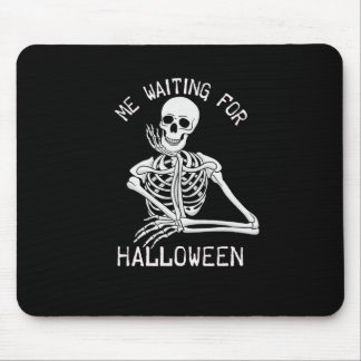 Skeleton jag väntar på Halloween Musmatta