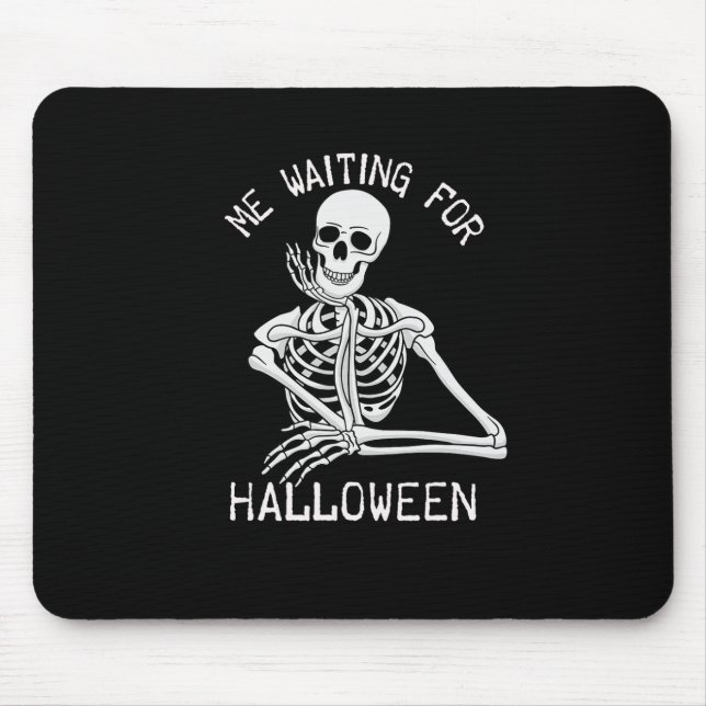 Skeleton jag väntar på Halloween Musmatta (Framsidan)