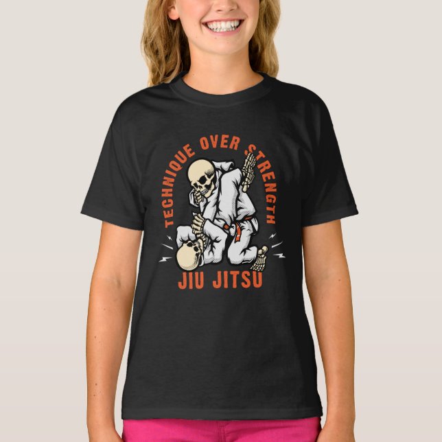 Skeleton Jiu Jitsu T Shirt (Framsida)