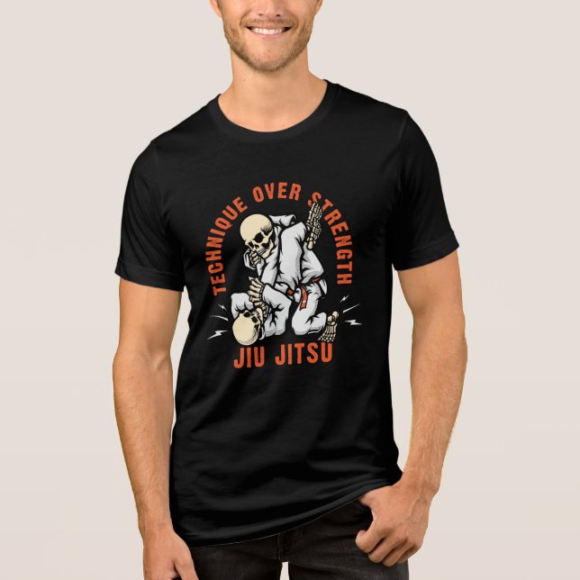 Skeleton Jiu Jitsu T Shirt (Framsida)