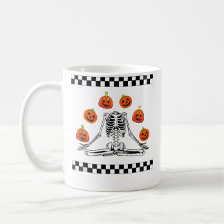 Skeleton Juggling Pumpkin Head Funny Skeleton Hall Kaffemugg