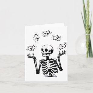 Skeleton Juggling Spöken Funny Halloween Costume _ Kort