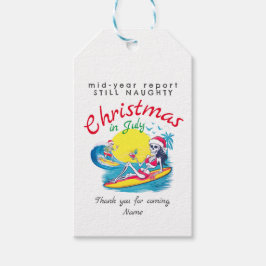 Skeleton jul i juli Beach Surfa Naughty Presentetikett