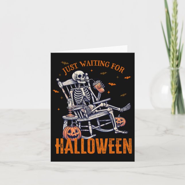 Skeleton-juldesign bara i väntan på Hallowed Kort (Framsida)