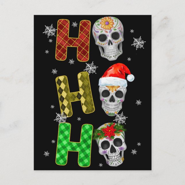 Skeleton Julgran Funny Ugly Julafton Skeletons Vykort (Framsida)