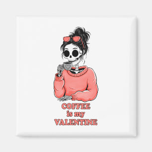 Skeleton-kaffe är mina hjärthjärtans fina Valentin Magnet