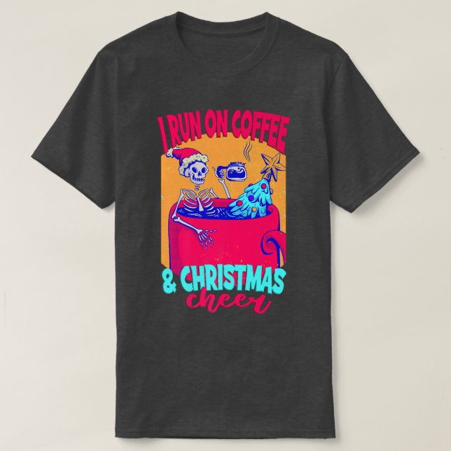 Skeleton-kaffejul I Springa på kaffe och Kristus T Shirt (Design framsida)